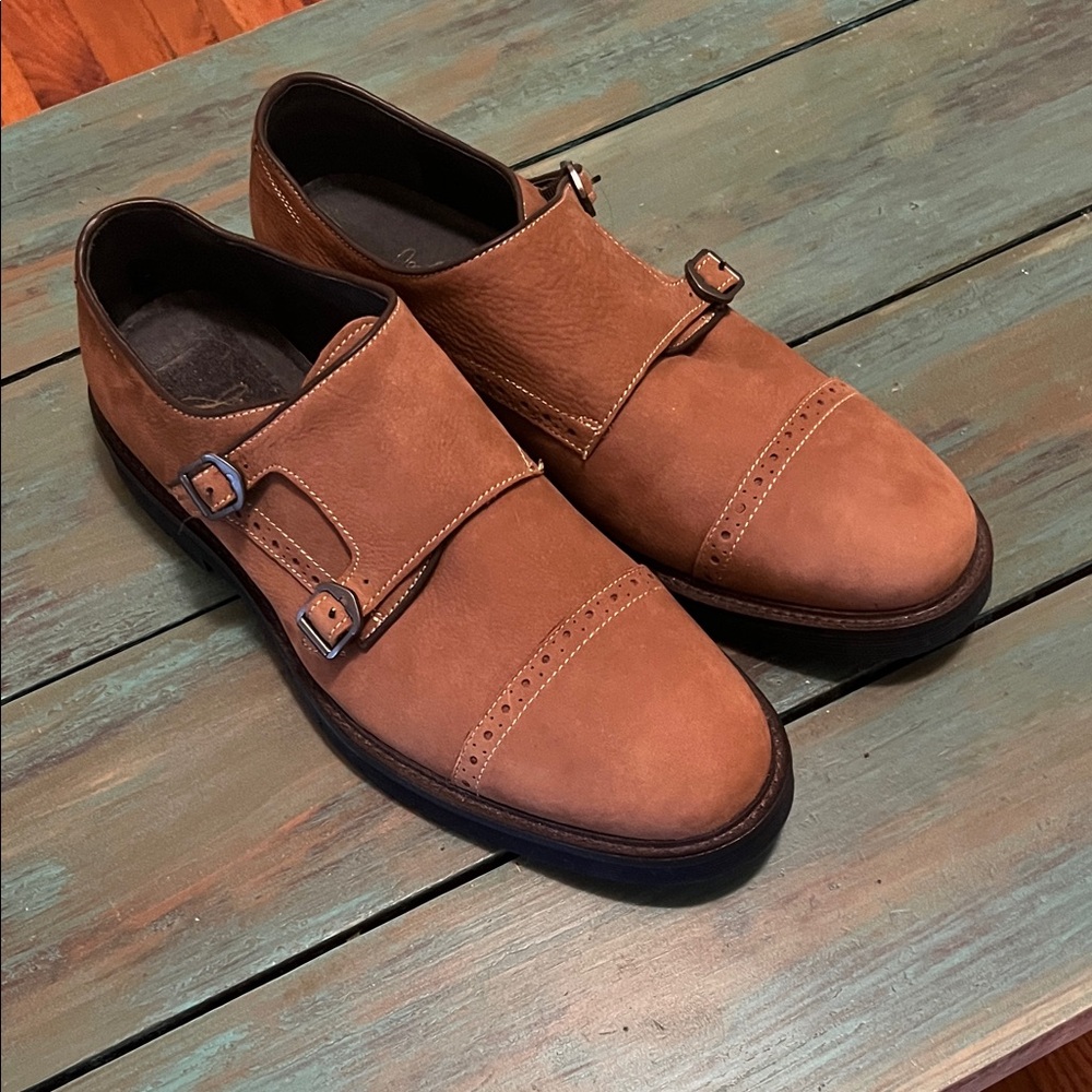 Johnston & Murphy Tan Double  Buckle Cap Toe Shoes